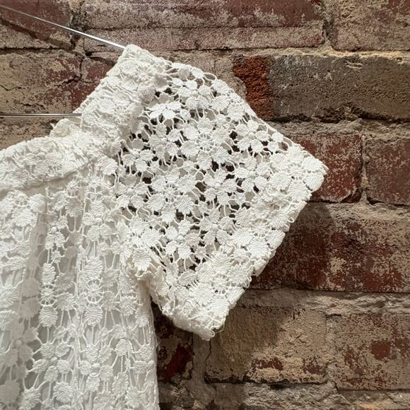 A.L.C. Bolen Crochet Lace Off Shoulder White Mini Dress Size 2 - Picture 3 of 6